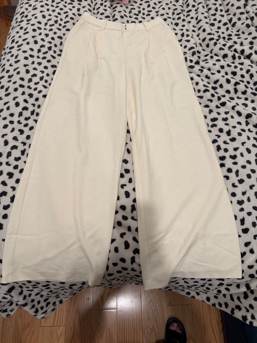 Nordstrom Cream Wide-Leg Trousers